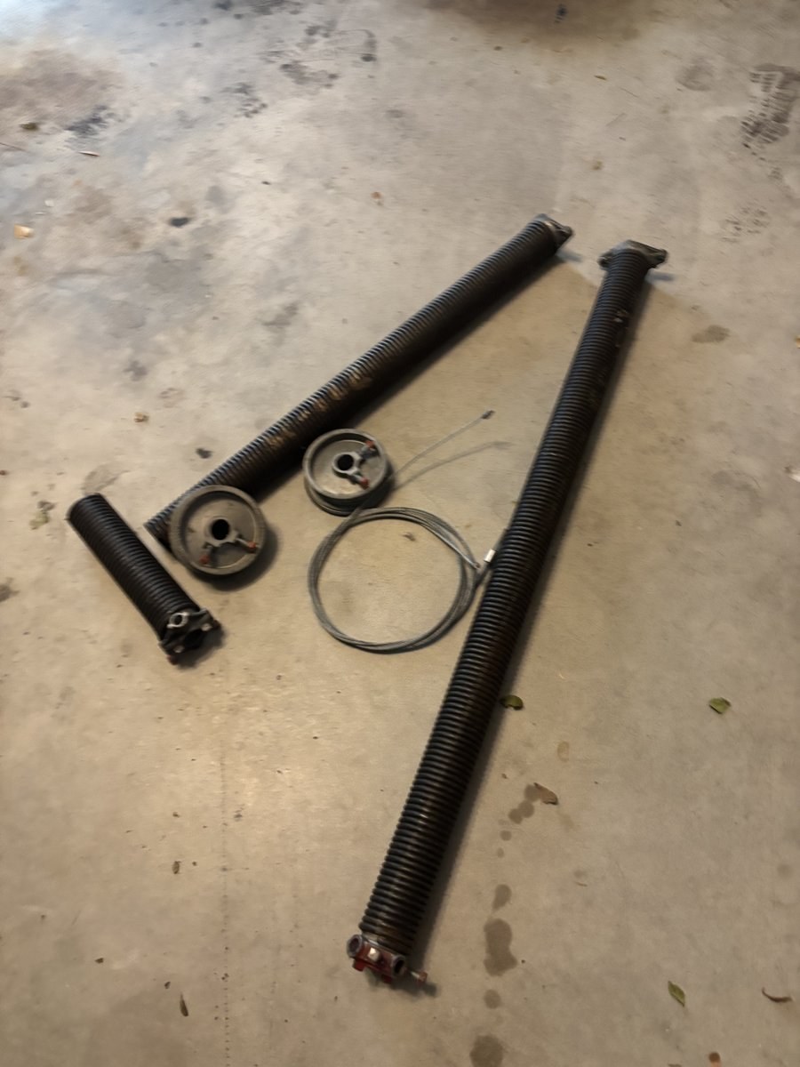 Garage door repair work in progress